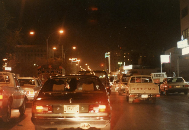 Riyadh street at night