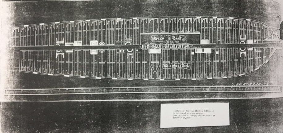 framing plan of gun and spar decks from 1927